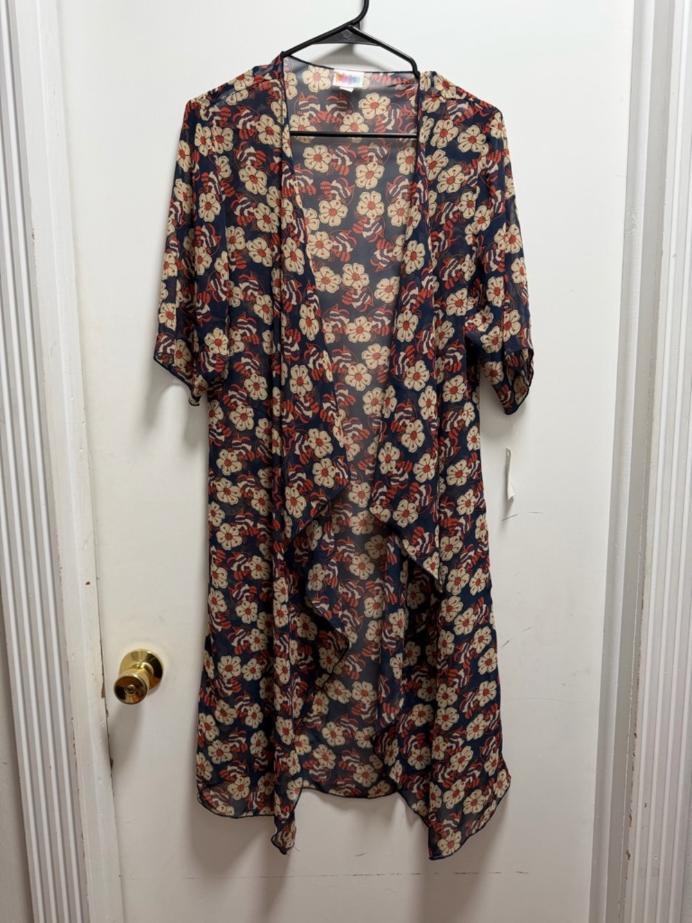 Lularoe Women Cover Up Multicolor Floral Y2K Summer Spring Bohemian Sz S Sheer